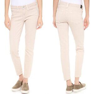 Vince Dylan Deconstructed Latte Skinny Ankle Jeans